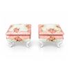 Image 2 : Limoges France Porcelain Lidded Boxes Pink Floral Raised Design
