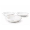 Image 3 : White Glass Hobnail Vase With Scalloped Edge And Three Matching Bowls