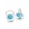 Image 2 : Blue Opalescent Hobnail Glass Baskets with Clear Twisted Handles
