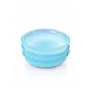 Image 4 : Blue Art Glass: One Urn-Shaped Vase and Three Round Shallow Bowls