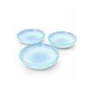 Image 5 : Blue Art Glass: One Urn-Shaped Vase and Three Round Shallow Bowls