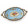 Image 8 : Sèvres Style Porcelain and Gilt Metal Footed Bowls, Blue Floral, Marked Sèvres Style