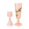 Image 2 : 3 Pink Depression Glass Pieces With Floral Etching and Hand-Painted Details