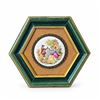 Image 3 : Framed Hexagonal Porcelain Plaques with Romantic Scenes