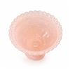 Image 2 : Pink Pressed Glass Pedestal Bowl with Scalloped Edge and Embossed Phoenix Design