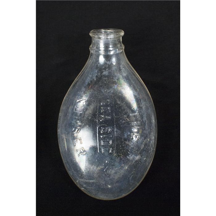 5 Antique Clear Glass Nursing Bottles & Babies