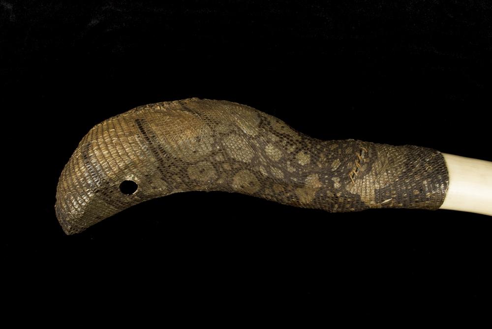 Fine African Ivory Tusk & Snakeskin Instrument