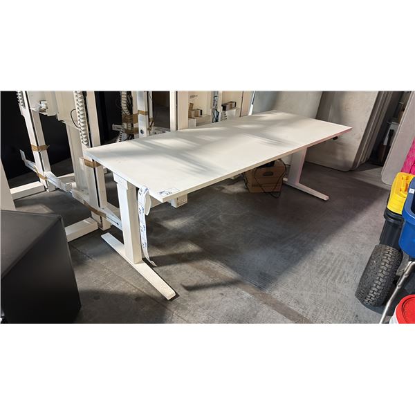 OFITA WHITE 78"X31" ELECTRIC SIT/STAND COMPUTER TABLE