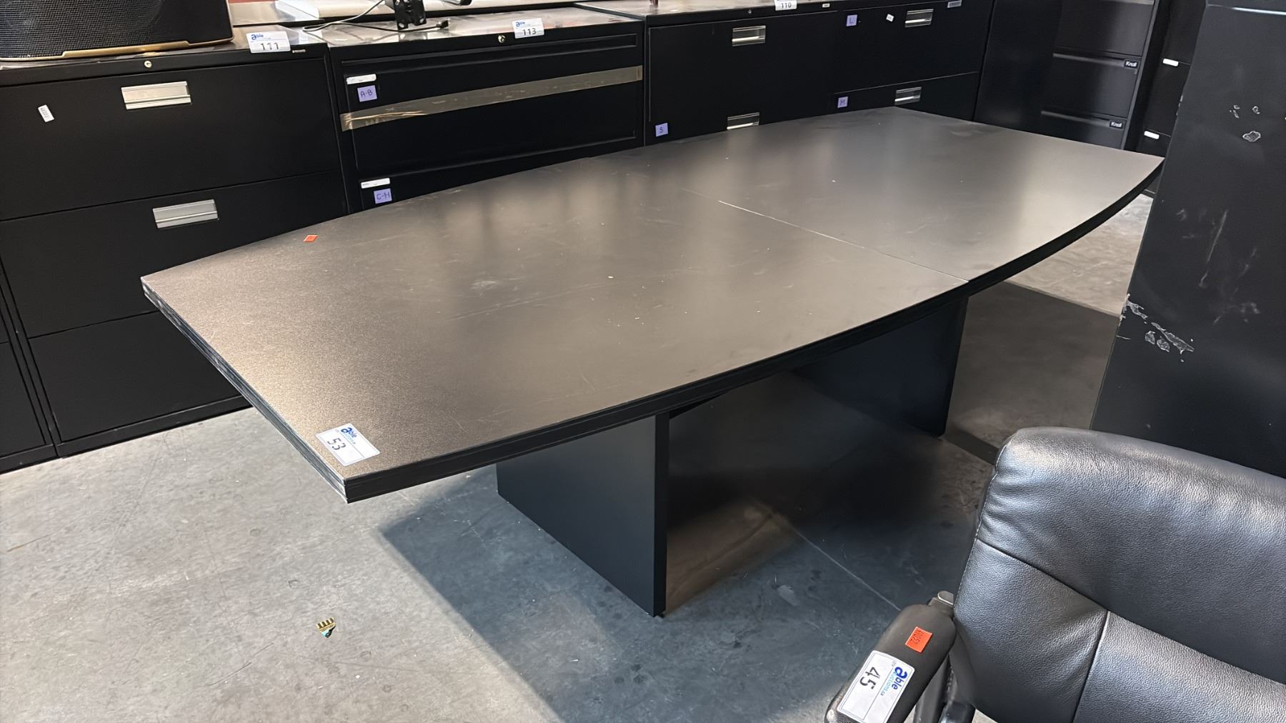 BLACK 8'X4' BOARDROOM TABLE - Able Auctions