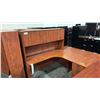 Image 1 : CHERRY CORNER COMPUTER DESK COMES WITH HUTCH APPROX 6'X6'