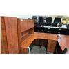Image 2 : CHERRY CORNER COMPUTER DESK COMES WITH HUTCH APPROX 6'X6'