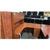 Image 2 : CHERRY CORNER COMPUTER DESK COMES WITH HUTCH APPROX 6'X6'