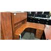 Image 2 : CHERRY CORNER COMPUTER DESK COMES WITH HUTCH APPROX 6'X6'