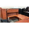 Image 1 : CHERRY CORNER COMPUTER DESK COMES WITH HUTCH APPROX 6'X6'