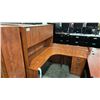 Image 2 : CHERRY CORNER COMPUTER DESK COMES WITH HUTCH APPROX 6'X6'
