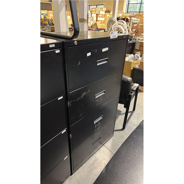 BLACK 4 DRAWER LATERAL FILE CABINET