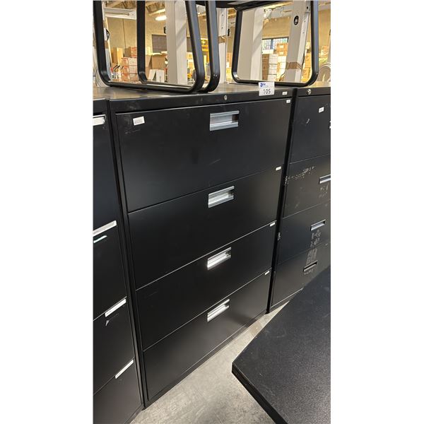 BLACK 4 DRAWER LATERAL FILE CABINET