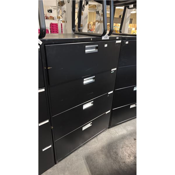 BLACK 4 DRAWER LATERAL FILE CABINET