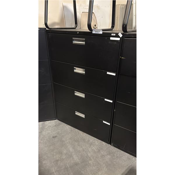 BLACK 4 DRAWER LATERAL FILE CABINET
