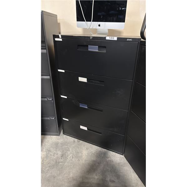 BLACK 4 DRAWER LATERAL FILE CABINET