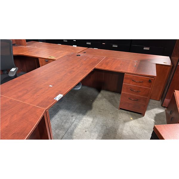 CHERRY APPROX 6'X6' L-SHAPE EXECUTIVE DESK