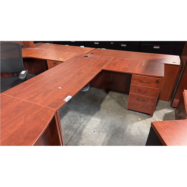 CHERRY APPROX 6'X6' L-SHAPE EXECUTIVE DESK