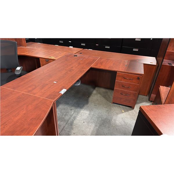 CHERRY APPROX 6'X6' L-SHAPE EXECUTIVE DESK