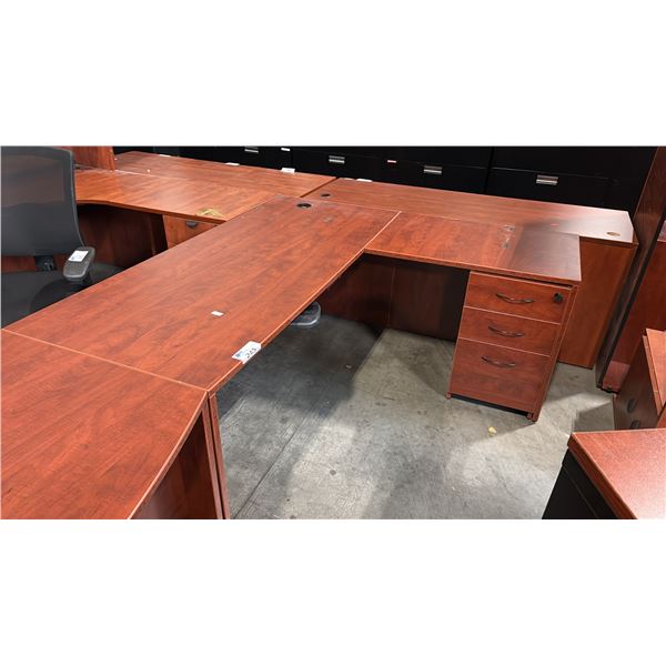 CHERRY APPROX 6'X6' L-SHAPE EXECUTIVE DESK
