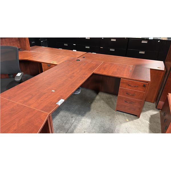 CHERRY APPROX 6'X6' L-SHAPE EXECUTIVE DESK