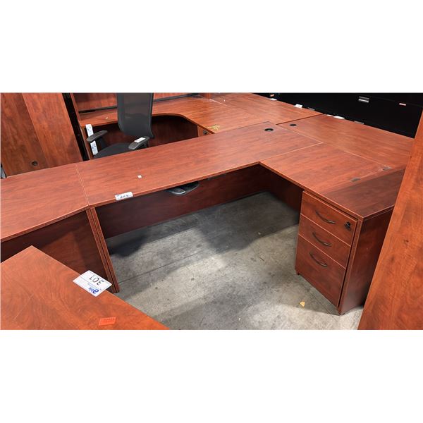 CHERRY APPROX 6'X6' L-SHAPE EXECUTIVE DESK