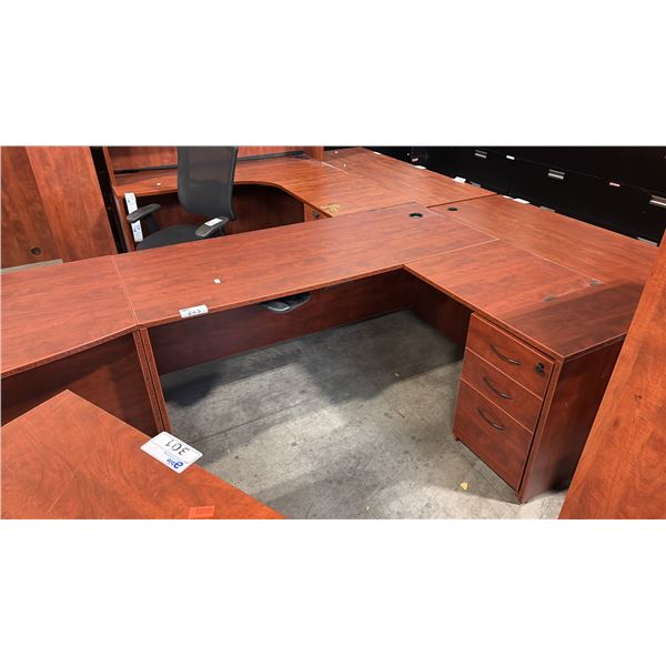 CHERRY APPROX 6'X6' L-SHAPE EXECUTIVE DESK