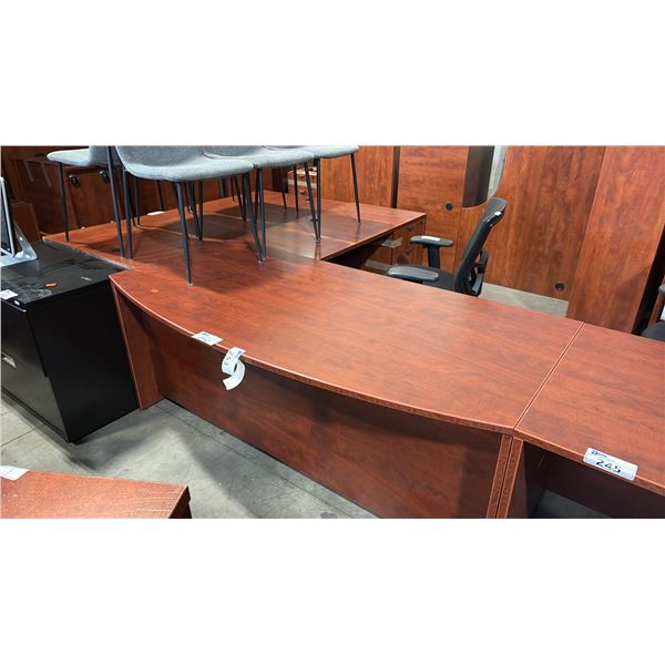 CHERRY APPROX 6'6 BOW FRONT EXECUTIVE DESK