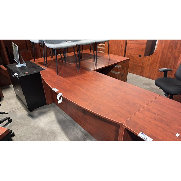 CHERRY APPROX 6'6 BOW FRONT EXECUTIVE DESK