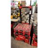 Image 1 : MILWAUKEE PACKOUT RED AND BLACK  3 LEVEL MODULAR TOOL BOX STORAGE SYSTEM WTH SMALL PARTS ORGANIZER