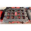 Image 4 : MILWAUKEE PACKOUT RED AND BLACK  3 LEVEL MODULAR TOOL BOX STORAGE SYSTEM WTH SMALL PARTS ORGANIZER