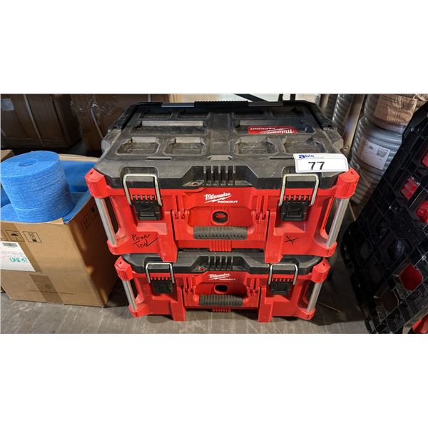 MILWAUKEE PACKOUT RED AND BLACK  2 LEVEL MODULAR TOOL BOX STORAGE SYSTEM