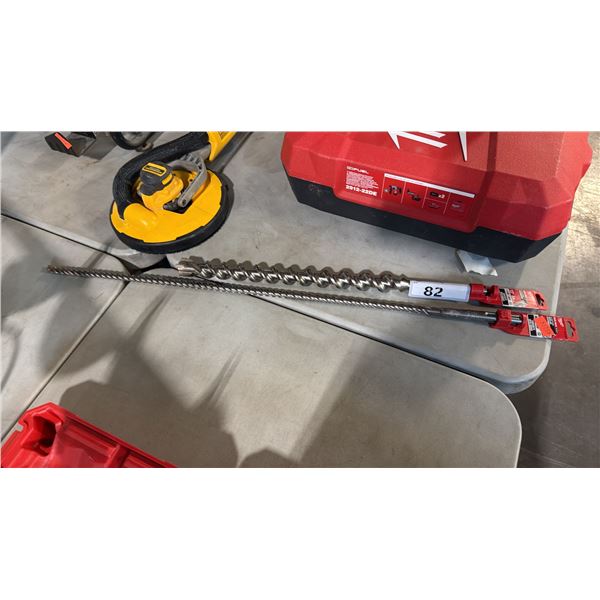 2 PIECE SET CONTAINING MILWAUKEE MX4 4-CUTTER SDS MAX ROTARY HAMMER DRILL BIT AND