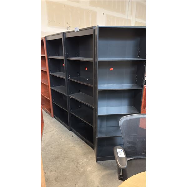 3 BLACK ASSORTED 6' BOOKCASES
