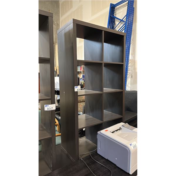BLACK 8 COMPARTMENT BOOKSHELF APPROX 4'H