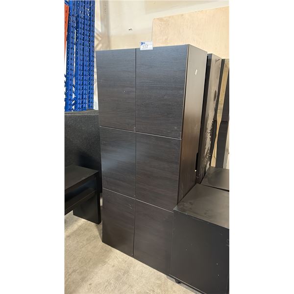 3 BLACK 6'W WALL MOUNTABLE CABINETS