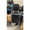 Image 1 : 10 BLACK PLASTIC STACKING CHAIRS