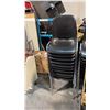 Image 1 : 10 BLACK PLASTIC STACKING CHAIRS