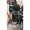 Image 1 : 10 BLACK PLASTIC STACKING CHAIRS
