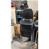 Image 1 : 10 BLACK PLASTIC STACKING CHAIRS