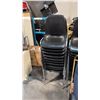 Image 1 : 10 BLACK PLASTIC STACKING CHAIRS