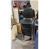 Image 1 : 10 BLACK PLASTIC STACKING CHAIRS
