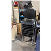 Image 1 : 10 BLACK PLASTIC STACKING CHAIRS