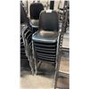 Image 1 : 8 BLACK PLASTIC STACKING CHAIRS