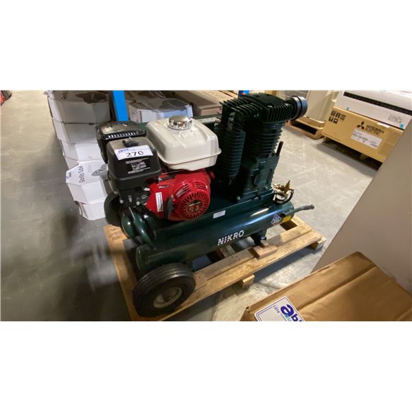 NIKRO HEAVY-DUTY 175PSI PORTABLE GAS-POWERED AIR COMPRESSOR WITH 9HP HONDA ENGINE