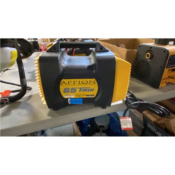 APPION G5TWIN BLACK AND YELLOW PORTABLE REFRIGERANT RECOVERY MACHINE